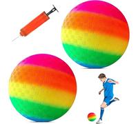 TZQFROCE 2 Pezzi Palline Arcobaleno PVC Pallone Spiaggia Arcobaleno Palla Morbida PVC Bambini Pallone da Spiaggia Arcobaleno Bambini Giocare a Palla per interni ed esterni