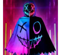 TZQFROCE Maschere per Halloween, costume di Halloween, maschera a LED, per Halloween, per adulti, maschera luminosa di Halloween, maschera horror per Halloween, carnevale e feste