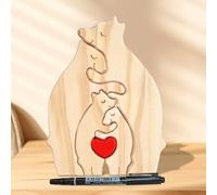 TZQFROCE Puzzle artistico in legno della famiglia di orsi, personalizzato, famiglia di orsi, puzzle artistico, in legno, per mamma, papà, famiglia, souvenir (4 pezzi)