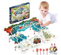 TZQFROCE Set di binari per Auto per Bambini per Bambini Puzzle carrello per assemblaggio fai-da-te per bambini Puzzle per Bambini con Treno di Natale Regali per Puzzle per Pista