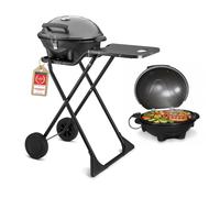 TZS First Austria - Barbecue elettrico 2 in 1 da tavolo & terra 2400W - BBQ pieg
