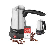 TZS First Austria caffettiera turca elettrica 0,3L, 800W, moka, espresso e bollitore, acciaio inox, manico pieghevole, casa, ufficio, viaggio