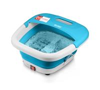 TZS First Austria - Idromassaggio Plantare 500W - Massaggiatore piedi con 3 accessori & 8 rulli - Massaggio a vibrazione & bolle d'aria, infrarossi & riscaldamento - Pieghevole fino al 47 - Blu