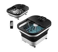 TZS First Austria - Idromassaggio Plantare Pieghevole 500W - Massaggiatore Piedi con 3 Accessori & 6 Rulli - Pediluvio Elettrico con Bolle, Vibrazione, Infrarossi & Funzione Riscaldamento