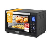 TZS First Austria - Mini Forno 45L 2000W Display digitale - Fornetto per pizza temperatura fino a 230°C e 8 modalità - Con timer di 180 min, 4 altezze di inserimento, teglia, griglia e spiedo rotante