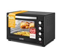 TZS First Austria - Mini Forno 60L 2000W - Fornetto spazioso per pizza con temperatura fino a 230°C e 6 modalità - Con timer di 60 min, 4 altezze di inserimento, teglia, griglia e spiedo rotante