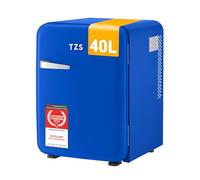 TZS First Austria - Mini Frigo Retro 40L - Silenzioso 22dB - Senza Compressore per Camera e Ufficio - Blu scuro - Frigorifero per Bevande - Design Vintage