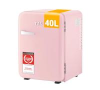 TZS First Austria Mini Frigo Retro 40L - Silenzioso 22dB - Senza Compressore per Camera e Ufficio - Rosa - Frigorifero per Bevande - Design Vintage