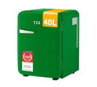 TZS First Austria - Mini Frigo Retro 40L - Silenzioso 22dB - Senza Compressore per Camera e Ufficio - Verde scuro - Frigorifero per Bevande - Design Vintage