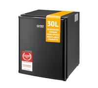 TZS First Austria - Mini Frigorifero 30L completamente silenzioso - Piccolo Minifrigo con porta reversibile e luce interna - Minibar per campeggio, ufficio, camera da letto e hotel - Nero opaco