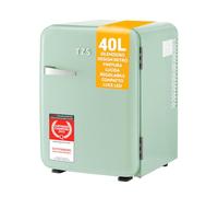 TZS First Austria - Mini Frigorífico Retro 40L silencioso - Pequeño Minifrigo diseño vintage con luz interior y 2 compartimentos de puerta - Minibar para camping, oficina, dormitorio y hotel - menta