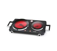 TZS First Austria piastra ceramica a infrarossi doppia, per tutte le pentole, 22cm/16,5cm, traslochi, campeggio, casa vacanze, riscaldamento rapido, regolazione continua