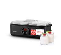 TZS First Austria Preparatore di Yogurt Elettrico - 8 vasetti in vetro da 180 ml (1,4 L) - Temperatura regolabile fino a 55 °C - Display LED - Spegnimento automatico - Timer 48 h - BPA-free