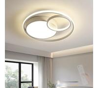 TZSMUM Interni Moderno LED Plafoniera Minimalista Circolare Design Plafoniere con Telecomando Ferro Acrilico Lampada da Soffitto 2700K-6500K Dimmerabile per Camera da Letto (Bianco,50cm)