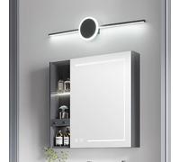 TZSMUM Interno Moderno Lampada da Parete LED Bagno Specchio Impermeabile Luce da Parete Creativo Geometria Design Applique da Parete Ferro Acrilico Bianco Nero per Soggiorno (Nero Luce Bianca,70cm)