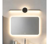 TZSMUM Interno Moderno Lampada da Parete LED Bagno Specchio Impermeabile Luce da Parete Creativo Geometria Design Applique da Parete Ferro Acrilico Bianco Nero per Soggiorno (Nero Luce Calda,110cm)