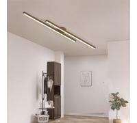 TZSMUM LED Doppio Rettangolare Plafoniere con Telecomando Lampada da Soffitto 2700K-6500K Dimmerabile Plafoniera Alluminio Ferro Interni Moderni per Cucina Sala da Pranzo Soggiorno (Legno Scuro,60cm)