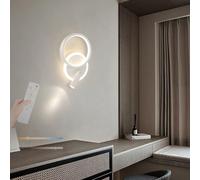 TZSMUM LED Moderna Applique da Parete Interno Dimmerabile Lampada da Parete con Telecomando Lampada a Muro con Faretto Regolabile per Soggiorno Camera da Letto Cucina (Bianco)