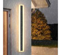 TZSMUM LED Solare Applique da Parete Solare Esterno Giardino Lampada da Parete Solare IP67 Impermeabili Lampada a Muro Cortile Lunga Alluminio per Scale Portico Terrazza (Luce Calda,120cm)