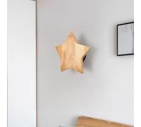 TZSMUM Legno LED Applique da Parete Interno Minimalista Decorative Lampada da Parete Moderna Creativa Disegno Lampada a Muro Metallo per Bambini Corridoio Scala (Stella,Piccolo)