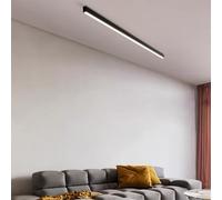 TZSMUM Lineare LED Moderna Lampada da Soffitto Alluminio Minimalista Plafoniera Temperatura Tre Colori Plafoniere 3000K/4000K/6000K Nero Soggiorno Corridoio Camera da Letto (Luce Bianca,120cm)