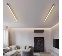 TZSMUM Lineare LED Moderna Lampada da Soffitto Alluminio Minimalista Plafoniera Temperatura Tre Colori Plafoniere 3000K/4000K/6000K Nero Soggiorno Corridoio Camera da Letto (Luce Neutra,120cm)