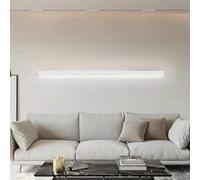 TZSMUM Moderno LED Applique da Parete Interno Lunga Decorative Lampada da Parete Minimalista Disegno Lampada a Muro Alluminio per Soggiorno Corridoio Camera da Letto (Bianco-Luce Bianca,100cm)