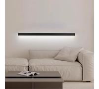 TZSMUM Moderno LED Applique da Parete Interno Lunga Decorative Lampada da Parete Minimalista Disegno Lampada a Muro Alluminio per Soggiorno Corridoio Camera da Letto (Nero-Luce Bianca,180cm)