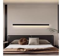 TZSMUM Moderno LED Applique da Parete Interno Lunga Decorative Lampada da Parete Minimalista Disegno Lampada a Muro Alluminio per Soggiorno Corridoio Camera da Letto (Nero-Luce Calda,80cm)