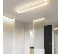 TZSMUM Plafoniera LED Soffitto Moderna Interno Decorativa Lampada da Soffitto 3 Temperature di Colore 2700K/4500K/6500K Plafoniera Rettangolare Alluminio per Soggiorno Balcone (Luce Calda,80cm)