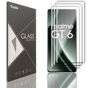 Tzstz 3 pellicole protettive in vetro temperato per Realme GT 6/Realme GT 6T 6.78", protezione 3D, copertura completa, senza bolle, antigraffio, pellicola protettiva HD