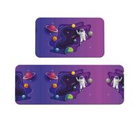 TZTTZT 2 tappetini da cucina per pavimento, astronauta in missione nello spazio, antiscivolo, lavabili, anti-affaticamento, per pavimenti della cucina, decorazione per la casa