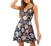 TZTTZT Abiti estivi da donna 2025 eleganti di classe - Abiti da donna estivi con stampa a stella marina nautica, Stile-43, XL