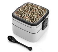 TZTTZT Bento box con stampa mimetica labirinto, carino contenitore per il pranzo per adulti, donne, uomini, piccolo contenitore per insalata per pranzo, riutilizzabile, doppio pranzo impilabile