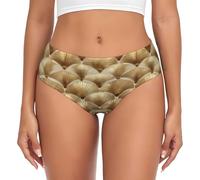 TZTTZT Biancheria intima da donna, senza cuciture, con stampa di immagini dorate, slip da donna, Nero, M