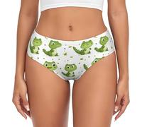 TZTTZT Biancheria intima da donna senza cuciture, stampa a coccodrillo verde, slip da donna, slip bikini mutandine, Nero, S