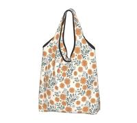 TZTTZT Borse della spesa riutilizzabili, borse della spesa pieghevoli dell'annata di girasoli una borsa della spesa con le maniglie, nero, 1 PC