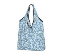 TZTTZT Borse della spesa riutilizzabili, borse della spesa pieghevoli stile retrò floreale una borsa della spesa Tote Bag con manici, nero, 1 PC