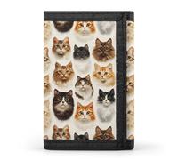 TZTTZT Carino Cat Face 1 Portafoglio da uomo, piccolo portafoglio bifold da uomo, 8 porta carte di credito sottile e minimalista tasca frontale