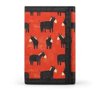 TZTTZT Carino nero asino stampa portafoglio per uomo, piccolo portafoglio bifold da uomo, 8 porta carte di credito sottile tasca frontale minimalista