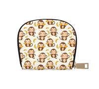 TZTTZT Carino Scimmia Banana Stampa Porta Carte di Credito per Donna, Porta Carte di Credito, Portafoglio Porta Carte di Cre