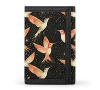 TZTTZT Classy Bird Flash - Portafoglio da uomo con stampa dorata, piccolo portafoglio bifold da uomo, 8 porta carte di credito, tasca frontale sottile e minimalista