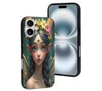 TZTTZT Compatibile con iPhone 16 - Custodia per iPhone 16 con stampa di elfo dei cartoni animati n. 13, custodia per iPhone 16, carina per donne e uomini, resiste ai graffi, nero