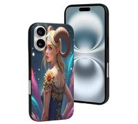 TZTTZT Compatibile con iPhone 16 - Custodia per iPhone 16 con stampa di elfo dei cartoni animati n. 14, custodia per iPhone 16, carina per donne e uomini, resiste ai graffi, nero