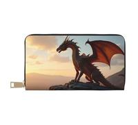TZTTZT Cool Red Dragon-I Print Wallet Women, Portafoglio in pelle Bifold Multi Card, Portafogli da donna lunghi