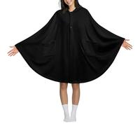TZTTZT Coperta con cappuccio indossabile con stampa nera, poncho, coperta con cappuccio, comoda, morbida e calda, mantello avvolgente con cappuccio, per donne e adulti