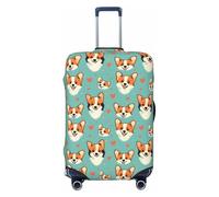 TZTTZT Copertura protettiva per bagagli, con stampa di un simpatico cane e cuore, per valigie da pollici, Nero , 22-24