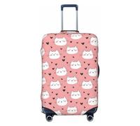 TZTTZT Copertura protettiva per bagagli, con stampa di un simpatico gatto e cuore, per valigie da pollici, nero, 22-24