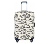 TZTTZT Copertura protettiva per bagagli, motivo: barche hawaiane e paesaggi stampati, per valigie da pollici, Nero , 29-32