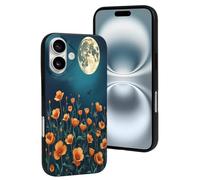 TZTTZT Custodia compatibile con iPhone 16, con stampa di papaveri n. 68, compatibile con iPhone 16, carina, per donne e uomini, resiste ai graffi